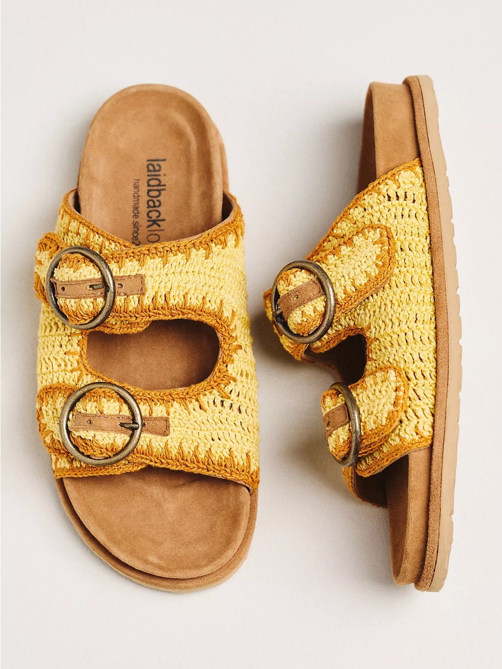 New Anthropologie Laidback London Woven Buckle Slide Sandals